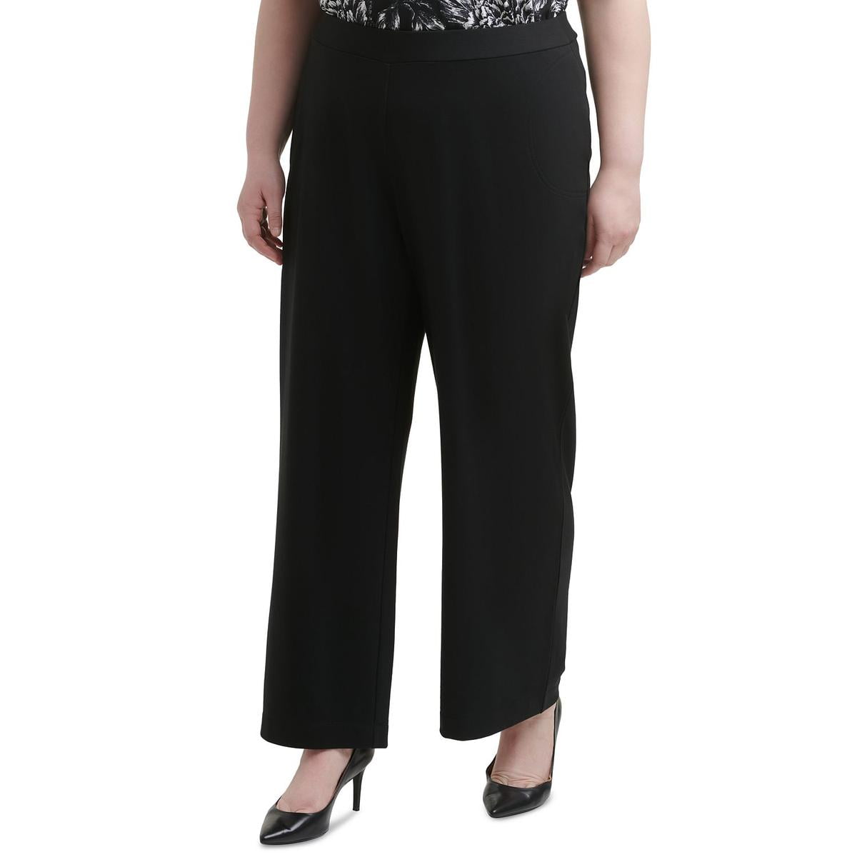 Peck and Peck Women's Black Polyester Straight Leg Work Pants Size 6