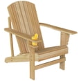 thumbnail image 2 of Outsunny Wood Adirondack Chair, Wooden Outdoor & Patio Seating, Natural, 2 of 9