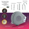 Retractable Clothesline Indoor Outdoor Cord Heavy Duty 30lbs Capacity Clothes Line Retracting