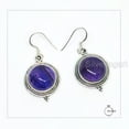 thumbnail image 3 of Natural Amethyst Earring, February, Womens Drop Earring, 925 Sterling Silver Earring, Anniversary Gift, Christmas, Thanksgiving, Birthstone, Silver Drops, Oxidized Earring, Handmade Tibetan Jewelry, 3 of 3