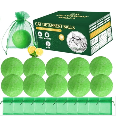 10 pieces Cat Repellent Outdoor Natural Peppermint Oil Cat Deterrent Outdoor Indoor Keep Cats Scratch Away from Furniture Keep Cats Off Yard Garden Lawn Plants