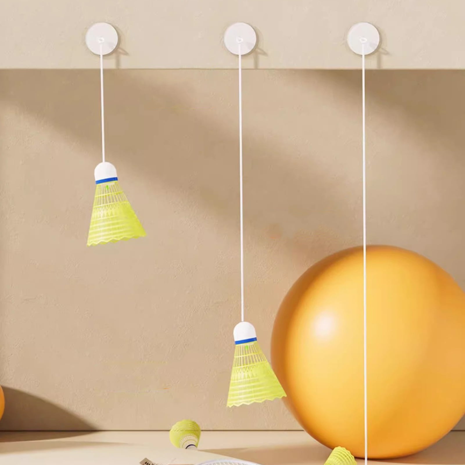 1 Set Solo Badminton Trainer Ceiling Mount Indoor Kids Adults Beginners Single Elastic Glowing Badminton Self Practice Training Equipment Blue