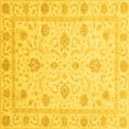 thumbnail image 1 of Ahgly Company Machine Washable Indoor Square Oriental Yellow Modern Area Rugs, 5' Square, 1 of 4
