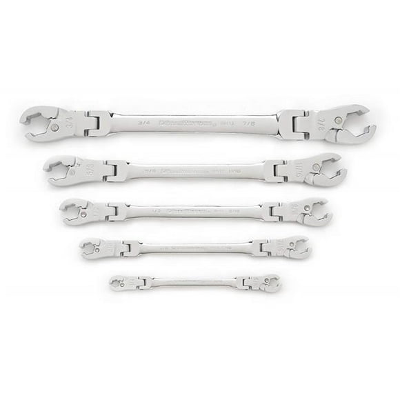Apex Tool GWR89100 5 Piece Ratcheting Flex Flare Nut Wrench Set