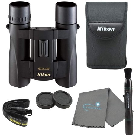 Nikon Aculon A30 10x25 Binoculars Compact Binocular - Black Bundle with a Nikon