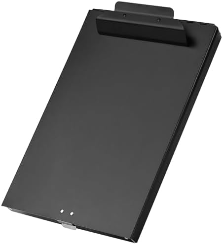 Quivanta Aluminum Clipboard with Storage, 6 Pack Recycled Metal Clipboard Box, Form Holder, Suitable for School, Office, Jobsite or Medical Staff, 9.25 x 13.78 Inches, Black