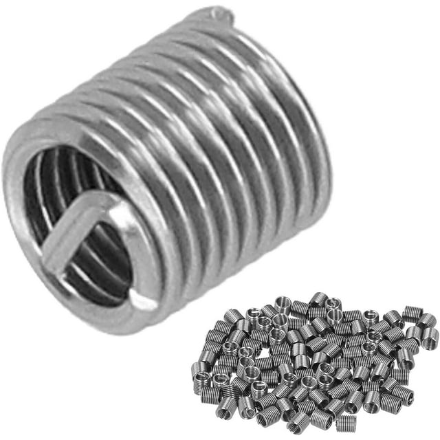 ZOUSSIQI 100 PCS Thread Repair Insert, M6 x 1 Helicoil Metric Thread Sleeves, Stainless Steel Wire Thread Sheaths with Different Length to Choose for Thread Repair(12mm) CA919-45517