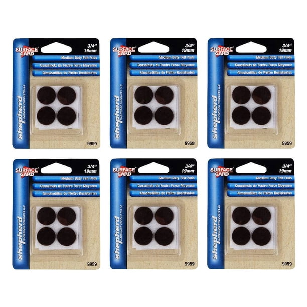 Surface Gard Felt Furniture Pads Self Adhesive 3/4 Inch Brown 12 Count