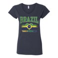 thumbnail image 2 of Wild Bobby Brazil Flag Heart Vamos Brasil Graphic | Women's Novelty T-Shirt | Soccer Football Fan Game Day Gift for Her Women Standard V-Neck Tee, 2 of 5