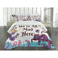 thumbnail image 3 of Ambesonne Fantasy Quilted Bedspread Set 3 Pcs, Alice in Wonderland, Queen Size, Multicolor, 3 of 5