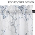 thumbnail image 5 of 2 Pcs Semi-Sheer Tier Curtains, Tree Branches Pattern Printed Rod Pocket Cafe Voile Curtain, 5 of 9