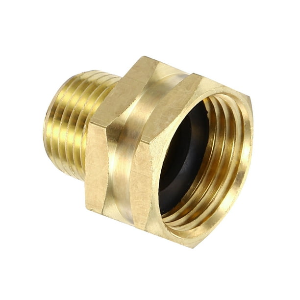 Adaptador de manguera de jardín Uxcell 3/4" hembra GHT x 1/2" macho NPT, conector de latón