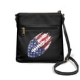 thumbnail image 2 of LedBack American Flag Football Print Leather Women Satchel Purse Crossbody Sling Hobo Bag with Multi Pockets, Zipper Shoulder Handbag Messenger Bag with Adjustable Shoulder Strap, Black, 2 of 7