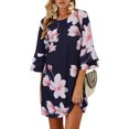 thumbnail image 1 of Lilgiuy Women Loose Summer Casual Flare Sleeve O-Neck Printing Mini Dress, 1 of 6