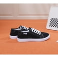 thumbnail image 4 of BOERTEU Women's Canvas Casual Shoes Low Top Lace up Flat Walking Sneakers, Black White Red, 4 of 9