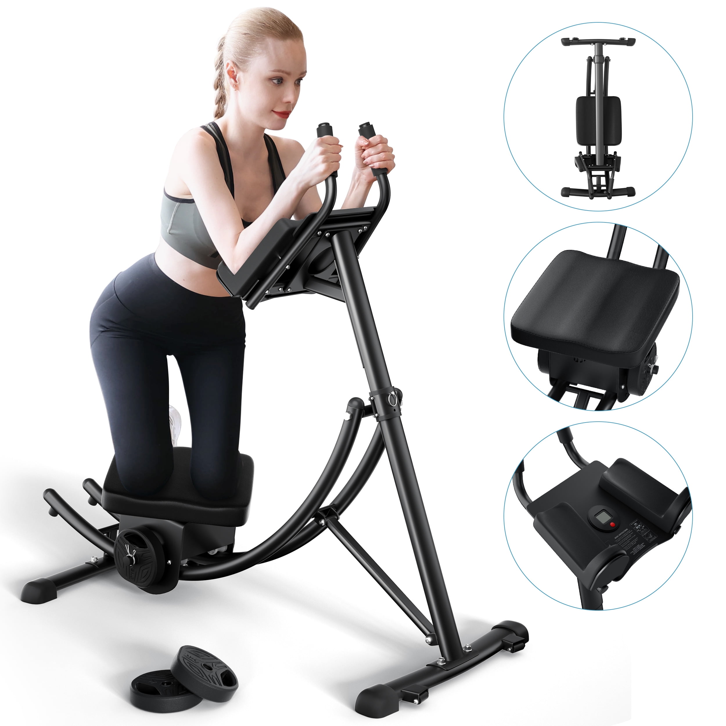 Abdominal Crunch Coaster Ab Machine Foldable Exercise Equipment