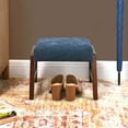 thumbnail image 6 of Small Footstool Ottoman, Fabric Wooden Foot Rest Ottoman with Wood Legs, Small Foot Stool Sofa Footrest Extra Seating for Living Room Entryway Office, Royal Blue, 6 of 10