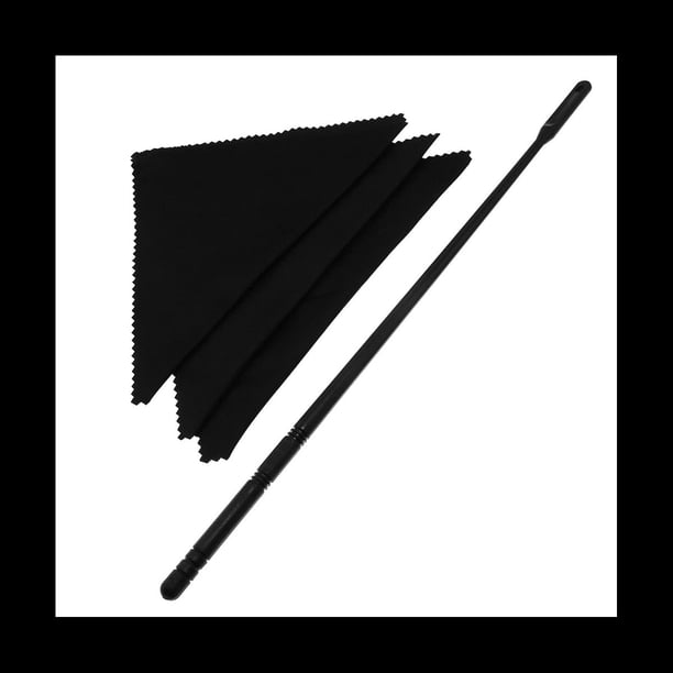 Varilla de Limpieza de Flauta con 3 Hisopos de Limpieza, Kit de Limpieza de Flauta, Limpiador de Flauta, PañO para Pulir Flauta, Negro