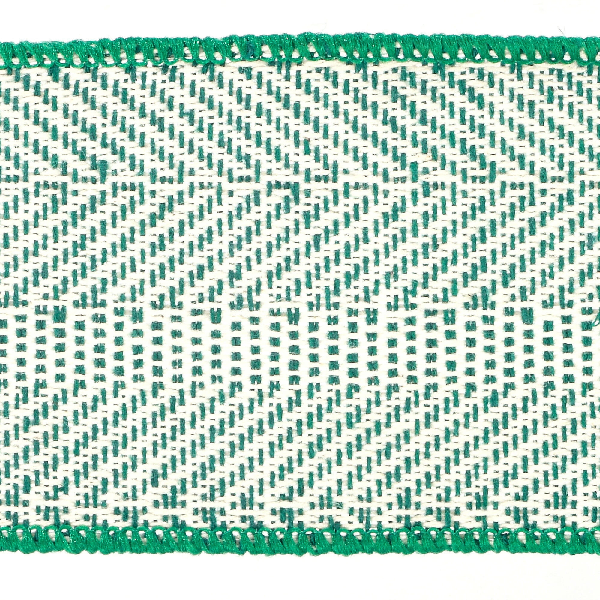 Vickerman 2.5" x 10 Yards Green Herringbone Christmas Ribbon
