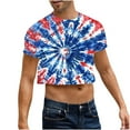 thumbnail image 2 of Blusas y camisas de manga corta y cuello redondo para hombre, blusas de verano con estampado y mangas cortas para hombre., 2 of 8