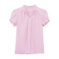 thumbnail image 5 of JGGSPWM Women's Short Sleeve Elegant V Neck Summer Fashion Work Casual Tunic Tops Pink S, 5 of 6