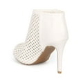 thumbnail image 3 of New Women Qupid Grammy-87 Leatherette Peep Toe Caged Zip Ankle Bootie, 3 of 5