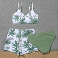 thumbnail image 4 of Gunia Teen Swimsuits For Girls 3 Piece Bathing Suit Cute Floral Print Bikini Set With Beach Shorts Pants Kids Swimwear Stylish Beachwear, 4 of 6