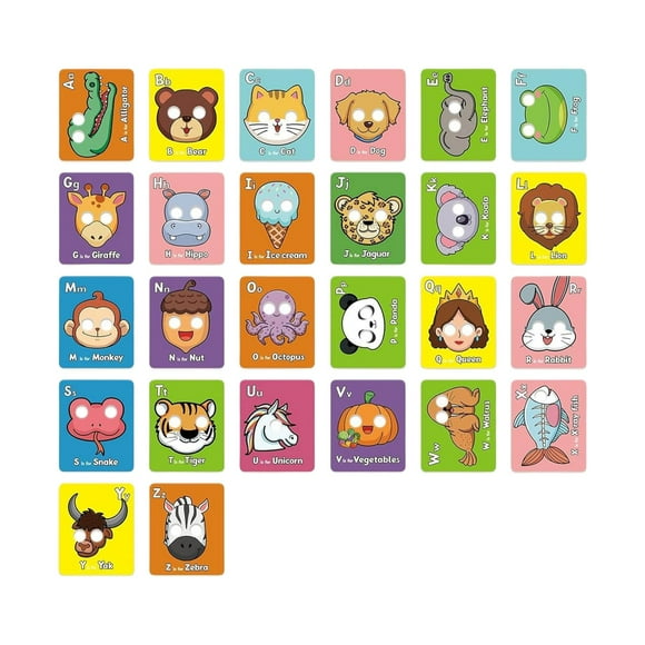 TIELUTT Alphabet Animal Cards for Educational Interactive Learning Toy for Kids for Ask the Internet Game Barnyard Game Games for Families and Adults Brainwave Game Learning Games for Kids Ages 5-7