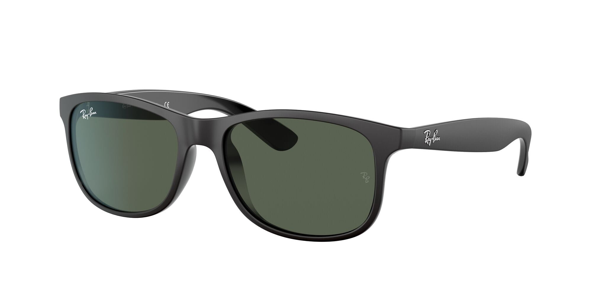 Ray-Ban Andy Sunglasses for Women and Men with UV Sun Protection, Dark Green/Matte Black, Size 55