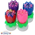 thumbnail image 5 of PMU 12 pcs Birthdays Lotus Flower Musical Birthday Candle Spinning Birthday Cake Decoration - Red, 5 of 5