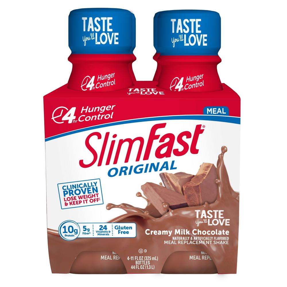 SlimFast Original Meal Replacement Shake, Creamy Milk Chocolate, 4