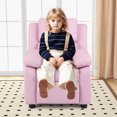 thumbnail image 2 of Costway Pink Deluxe Padded Kids Sofa Armchair Recliner Headrest Children w Storage Arms, 2 of 10