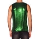 thumbnail image 3 of INSPIRE CHIC Camisetas para hombres sin mangas con cuello redondo y lentejuelas metálicas en verde, 3 of 5