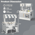thumbnail image 5 of Redsmile Double-sided Pretend Play Kitchen,Wooden Kids Kitchen Playset with 2-Seat Cafe,Microwave,Oven,with Realistic Lights and Sounds,Gift for Girls Boys Ages 3-10,Gray, 5 of 10
