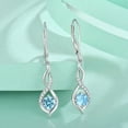 thumbnail image 3 of Blaniy Infinity Dangle Drop Earrings for Women 925 Sterling Silver Leverback Aquamarine Earrings March Birthstone Jewelry Gifts for Mom Wife Her, 3 of 6