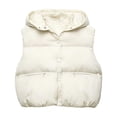thumbnail image 2 of Maqroz Girls Quilted Sleeveless Jackets Snap Button Down Hooded Coat Casual Warm Lightweight Solid Color Daily Wear for Fall Winter, 2 of 5