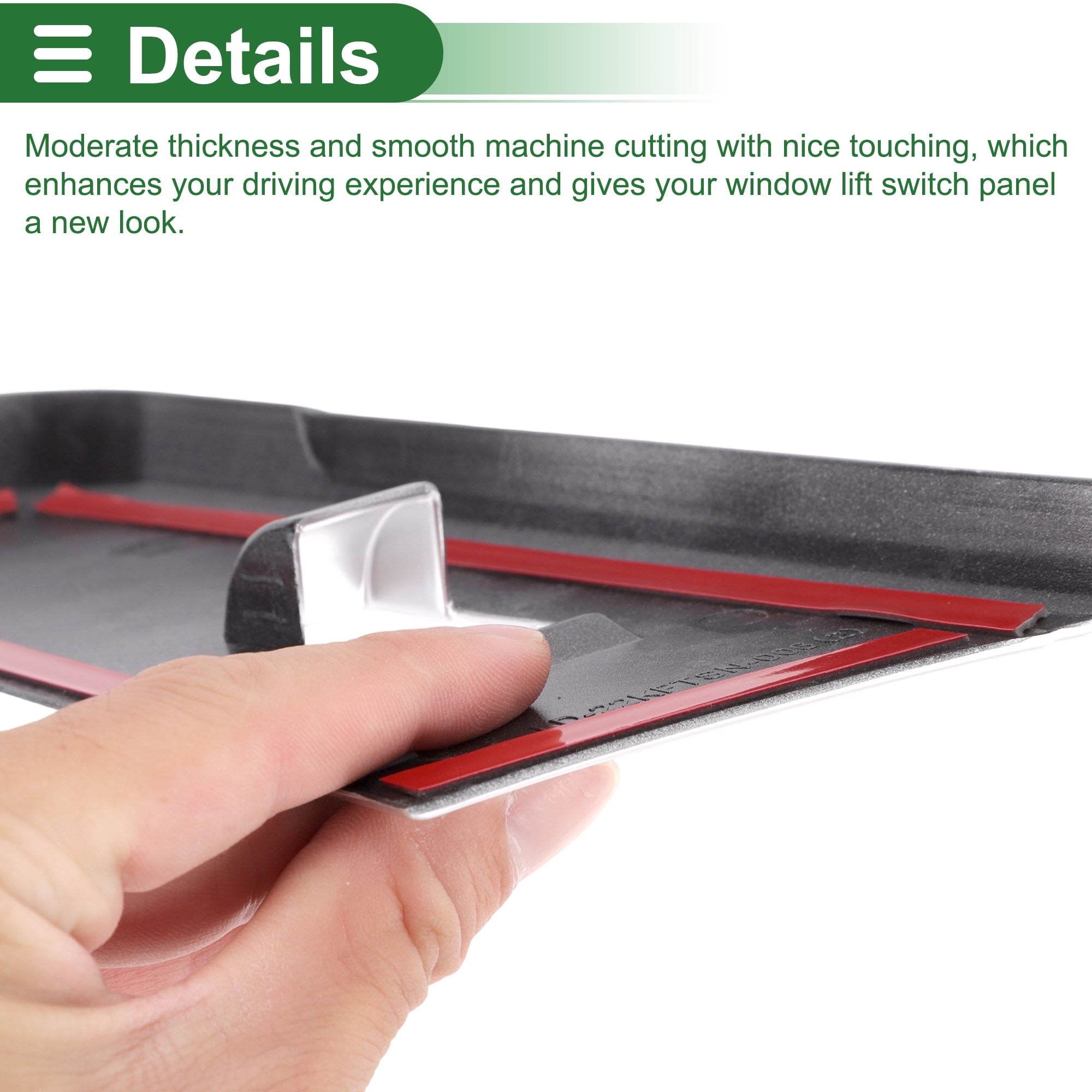 Unique Bargains Window Lift Switch Panel Trim Cover for Toyota Sienna 2021-2025 Front Rear Car Door Window Control Button Interior Accessories Matte Silver Tone