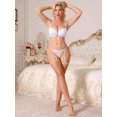thumbnail image 2 of INSPIRE CHIC Women's Floral Lace Garter Belt Panties Hollow Outs G-Strings Thongs Large White, 2 of 5