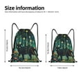 thumbnail image 2 of Kdxio Mystical Black Cat Fireflies Print Drawstring Backpack Bag,Waterproof Draw String Back Sack, Gym Drawstring Bags Swim Bag For Unisex, 2 of 5