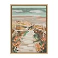thumbnail image 3 of Kate and Laurel Sylvie Landscape 08 Beach Framed Canvas Wall Art by Annie Quigley, 18x24 Natural, Soft Watercolor Beachy Landscape with Ocean Sands Art for Wall Decor, 3 of 7