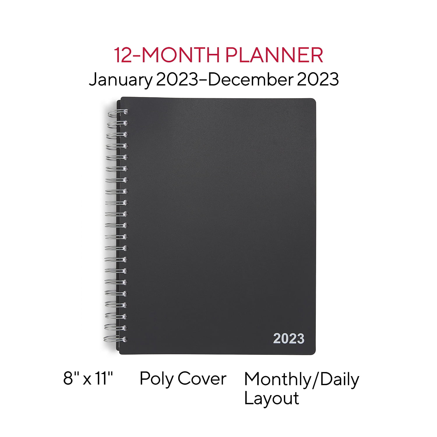2023 Staples 8"" x 11"" Daily Appointment Book Black (ST2148723