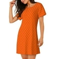 thumbnail image 2 of Naloa Orange Scales Print Women Nightgowns,Womens Loungewear,Short Sleeve Sleepwear,Comfy Ladies Nightdress, 2 of 6