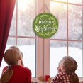 thumbnail image 6 of PONPRNGY Merry Christmas Door Sign Hanging Round Wooden Plaques Welcome Front Door Sign New Year Wooden Sign Christmas themed Winter Art for Home Indoor Outdoor Decoration, 6 of 6