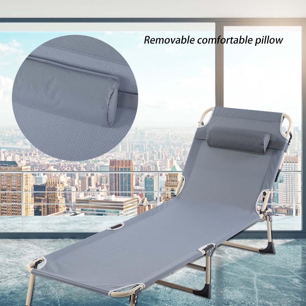 WALFRONT Portable Folding Outdoor Camping Lounge Beach Garden Patio