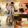 thumbnail image 5 of Bedroom Table Lamps Set of 2 - Touch Bedside Lamps with USB C+A, 3 Way Dimmable Gold Lamp for Nightstand, Modern Night Stands Lamps for Living Room End Tables Desk Bed Side Study Room(16.4n), 5 of 8