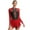 Burgundy, variant on TiaoBug Women's Figure Ice Skating Gymnastic Leotard Roller Skating Performance Dress Blue XL