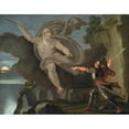 thumbnail image 2 of Asmus Jacob Carstens 18x15 Gold Ornate Wood Frame and Double Matted Museum Art Print Titled - Fingal´S Battle with the Spirit of Loda (1797), 2 of 4