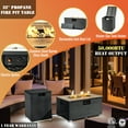thumbnail image 2 of AJ Enjoy 32'' Propane Fire Pit Table, Marble Textured Ceramic Tabletop, 50,000 BTU Fire Table with Black Wicker, Mix Color Glass Rocks, Including Lid&Cover, 2 of 10