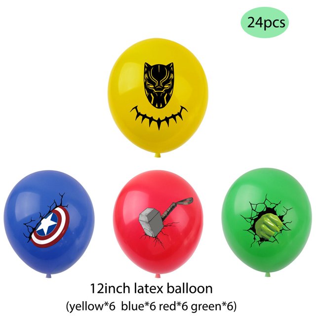 Suministros originales de decoración para fiesta de cumpleaños de Marvel, globos para niños, cartel para pastel, vengadores, héroe, Anime, accesorios para niños, actividad DIY zhangyuxiang LED