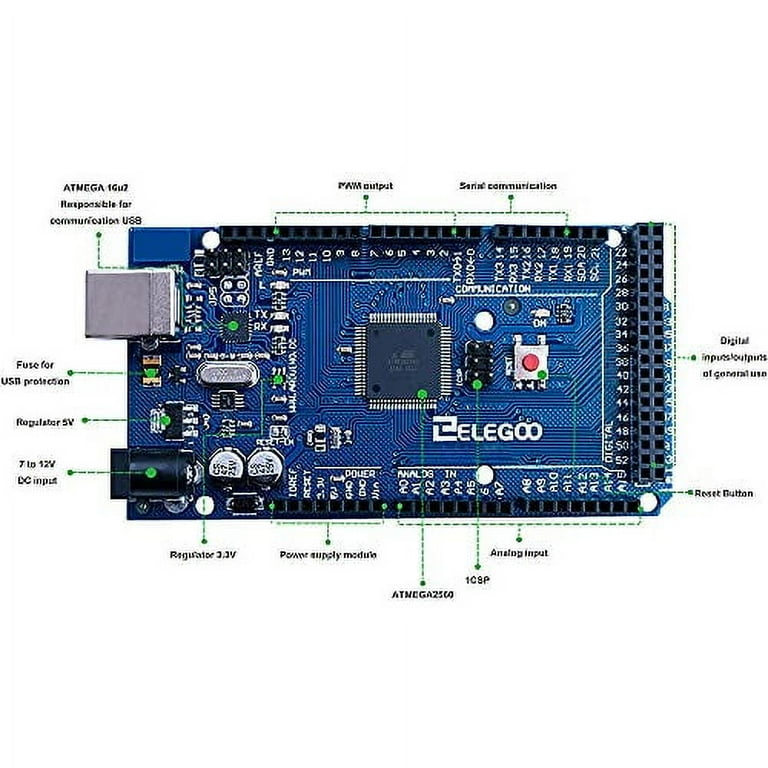 5 Schede AZ-MEGA2560 - Compatibili Arduino, Con E-Book, CH340G USB, 16 MHz - Foto 7
